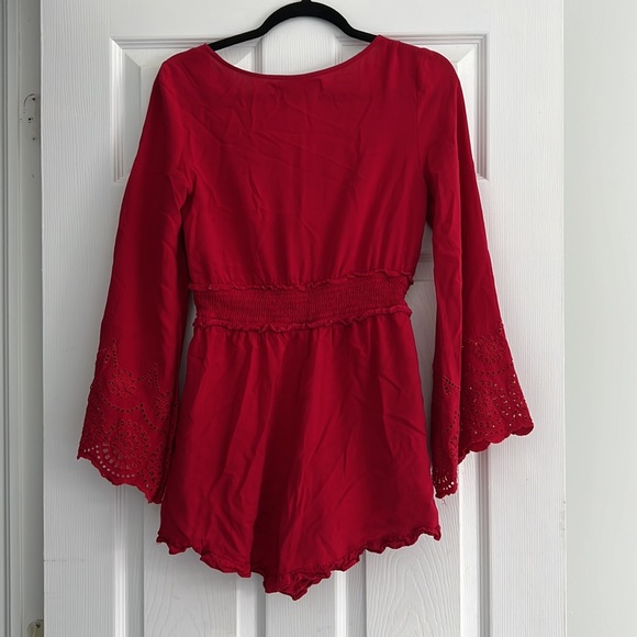 Red Lace Romper - Picture 6 of 6